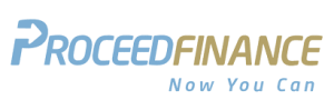 The Proceed Finance logo with the word Proceed in blue and Finance in gold, followed by the slogan Now You Can.